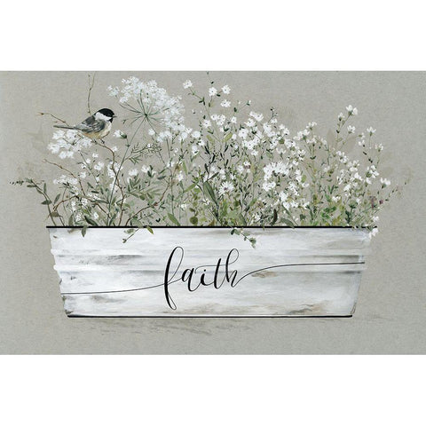 Bouquet of Grace Bucket Faith Black Modern Wood Framed Art Print by Finn, Livi