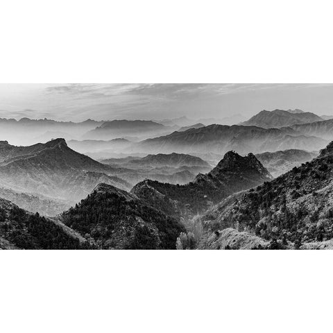Mountains of the Great Wall Black Modern Wood Framed Art Print by Delimont, Danita