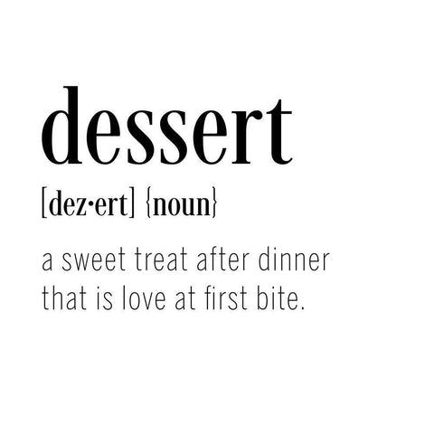 Dessert Definition White Modern Wood Framed Art Print with Double Matting by CAD Designs
