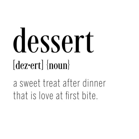 Dessert Definition Black Modern Wood Framed Art Print with Double Matting by CAD Designs