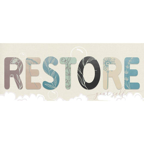 Restore Your Self White Modern Wood Framed Art Print by Santiago, Daniela