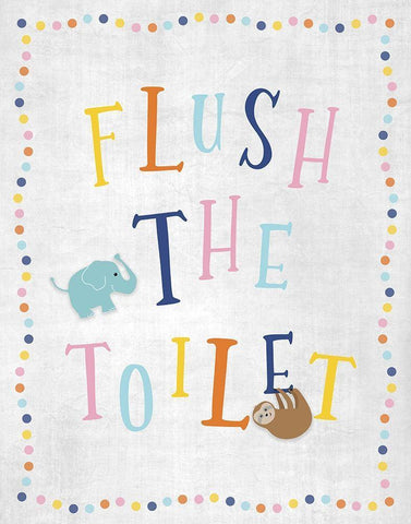 Flush the Toilet White Modern Wood Framed Art Print with Double Matting by Carpentieri, Natalie