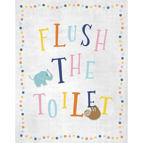 Flush the Toilet White Modern Wood Framed Art Print by Carpentieri, Natalie