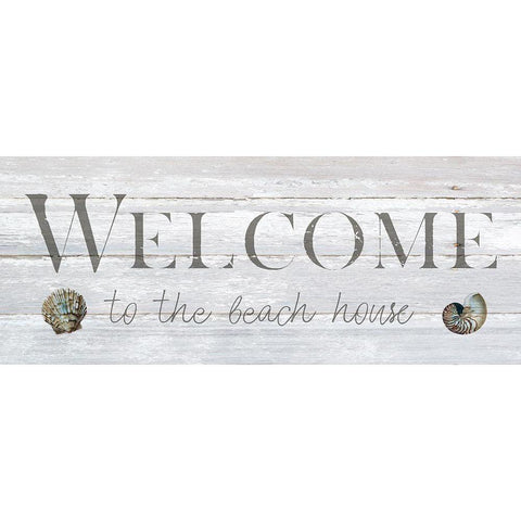 Welcome to the Beach House White Modern Wood Framed Art Print by Robinson, Carol