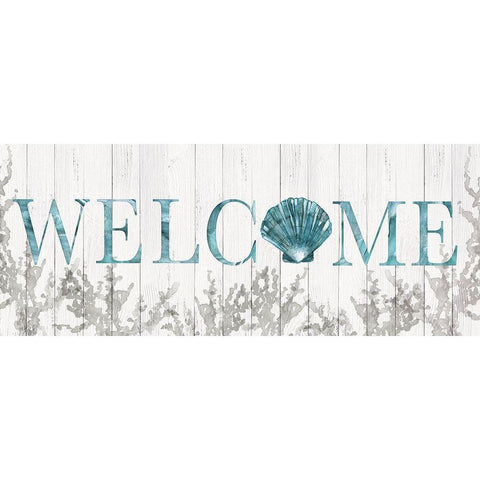 Welcome Shell White Modern Wood Framed Art Print by Robinson, Carol