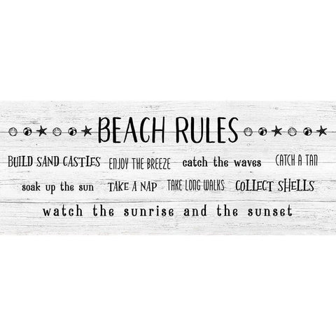 Rules of the Beach Gold Ornate Wood Framed Art Print with Double Matting by Carpentieri, Natalie