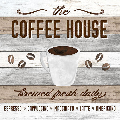Coffee House White Modern Wood Framed Art Print by Carpentieri, Natalie