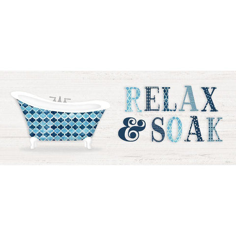 Relax and Soak White Modern Wood Framed Art Print by Carpentieri, Natalie