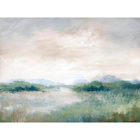 Calming Vista White Modern Wood Framed Art Print by Nan