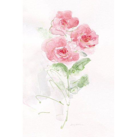 Rose Garden Impression II White Modern Wood Framed Art Print by Swatland, Sally