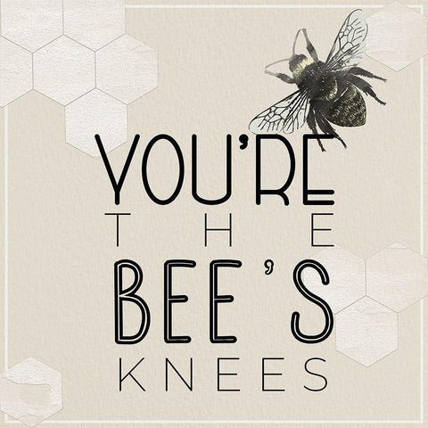 Bees Knees Black Modern Wood Framed Art Print by Santiago, Daniela