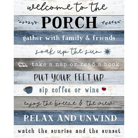 Porch Rules Black Modern Wood Framed Art Print with Double Matting by Carpentieri, Natalie