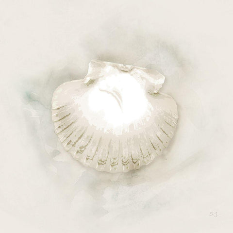 Soft Sand and Shell II Black Ornate Wood Framed Art Print with Double Matting by Jill, Susan