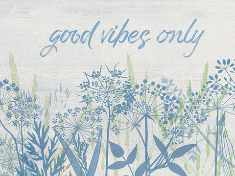 Good Vibes White Modern Wood Framed Art Print with Double Matting by Jill, Susan
