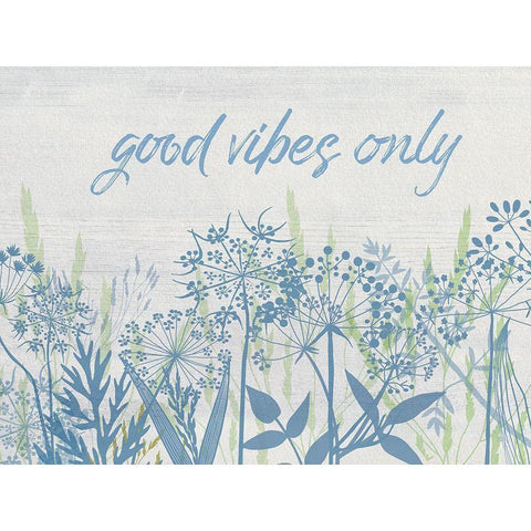 Good Vibes Black Modern Wood Framed Art Print by Jill, Susan