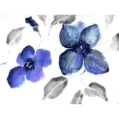 Indigo Enchantment I Black Modern Wood Framed Art Print by Swatland, Katie