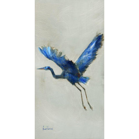 Blue Heron II Black Modern Wood Framed Art Print by Swatland, Katie