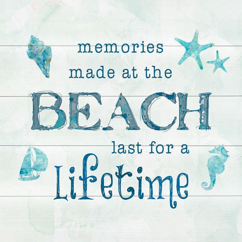 Lifetime Beach Memories Black Modern Wood Framed Art Print with Double Matting by Robinson, Carol