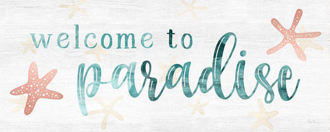 Welcome to Paradise Black Ornate Wood Framed Art Print with Double Matting by Carpentieri, Natalie