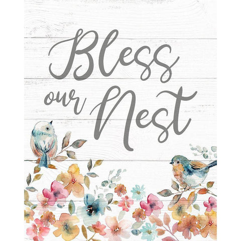 Bless Our Nest Gold Ornate Wood Framed Art Print with Double Matting by Robinson, Carol