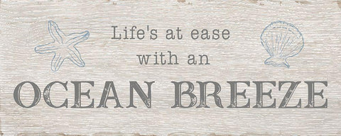 Ocean Breeze White Modern Wood Framed Art Print with Double Matting by CAD Designs