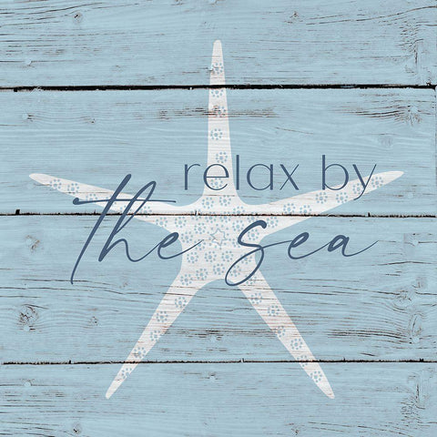 Relax By the Sea Black Modern Wood Framed Art Print with Double Matting by Jill, Susan