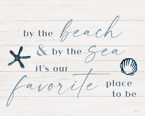 By the Beach White Modern Wood Framed Art Print with Double Matting by Carpentieri, Natalie