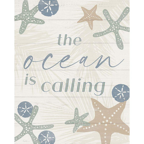 The Ocean is Calling Gold Ornate Wood Framed Art Print with Double Matting by Carpentieri, Natalie