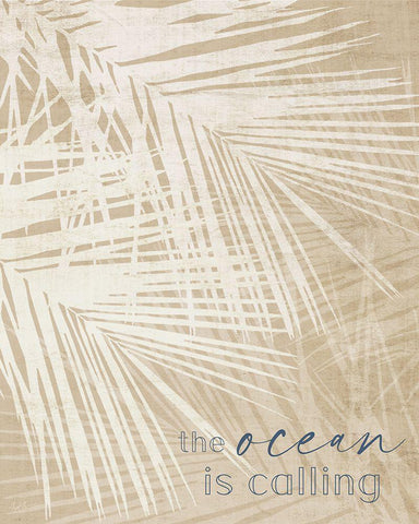 Ocean Calling Palms Black Ornate Wood Framed Art Print with Double Matting by Carpentieri, Natalie