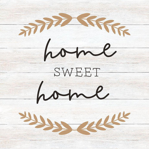 Home Sweet Home White Modern Wood Framed Art Print with Double Matting by CAD Designs