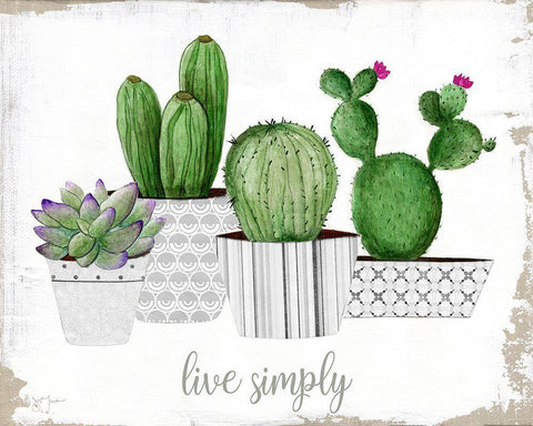 Live Simply White Modern Wood Framed Art Print with Double Matting by Tava Studios