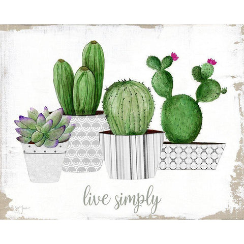 Live Simply Gold Ornate Wood Framed Art Print with Double Matting by Tava Studios