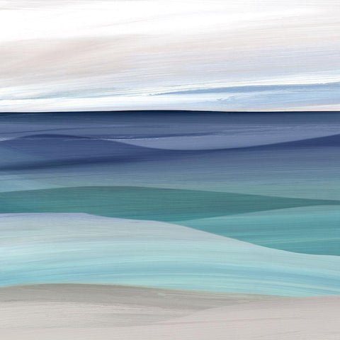 Blue Valley I White Modern Wood Framed Art Print by Robinson, Carol