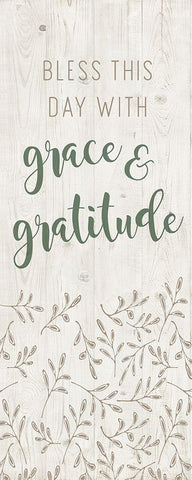 Grace and Gratitude Black Ornate Wood Framed Art Print with Double Matting by Murray, Amanda