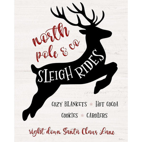 Sleigh Rides Black Modern Wood Framed Art Print with Double Matting by Carpentieri, Natalie