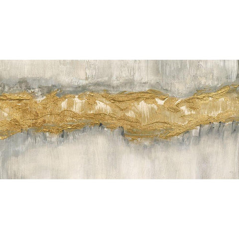 Golden Stream Black Modern Wood Framed Art Print with Double Matting by Jill, Susan