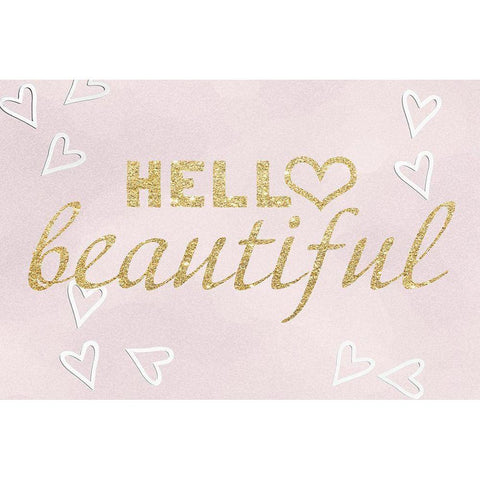 Hello Beautiful Gold Ornate Wood Framed Art Print with Double Matting by Santiago, Daniela