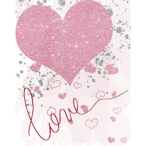 Sparkling Love Gold Ornate Wood Framed Art Print with Double Matting by Santiago, Daniela