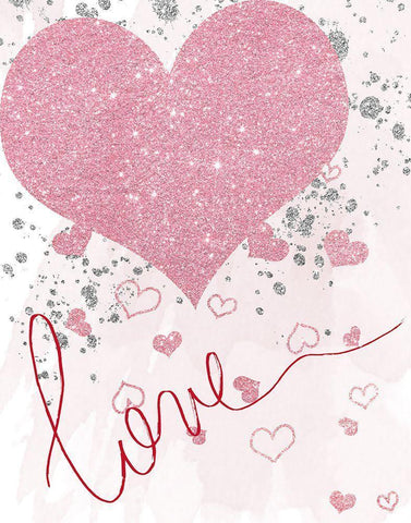 Sparkling Love Black Ornate Wood Framed Art Print with Double Matting by Santiago, Daniela