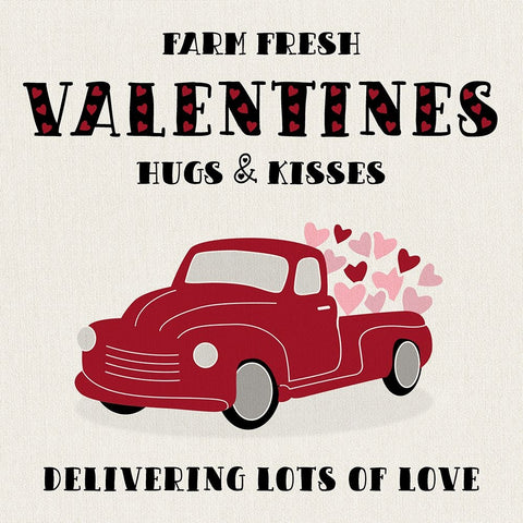 Farm Fresh Valentines White Modern Wood Framed Art Print with Double Matting by CAD Designs