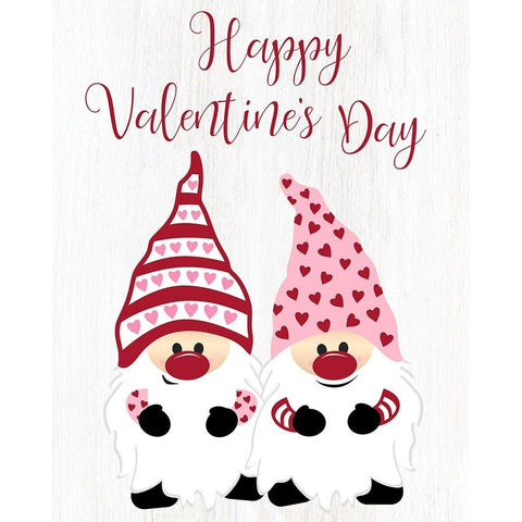 Valentine Gnomes Black Modern Wood Framed Art Print by CAD Designs