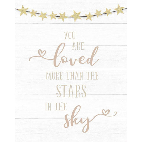 Loved More Than the Stars Black Modern Wood Framed Art Print by CAD Designs