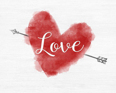Valentine Love White Modern Wood Framed Art Print with Double Matting by CAD Designs
