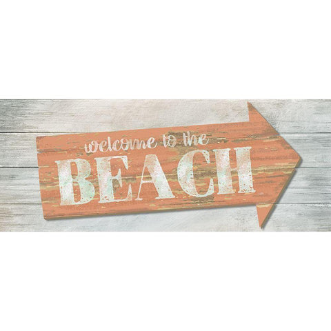 Welcome to the Beach White Modern Wood Framed Art Print by Knutsen, Conrad