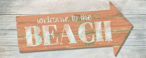 Welcome to the Beach White Modern Wood Framed Art Print with Double Matting by Knutsen, Conrad