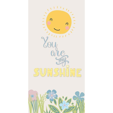 You Are My Sunshine White Modern Wood Framed Art Print by CAD Designs