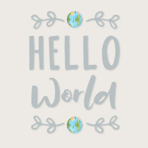 Hello World Black Ornate Wood Framed Art Print with Double Matting by CAD Designs