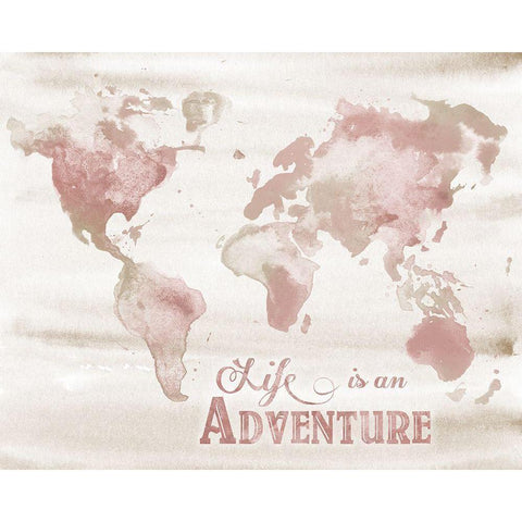 Adventure Map Gold Ornate Wood Framed Art Print with Double Matting by Knutsen, Conrad