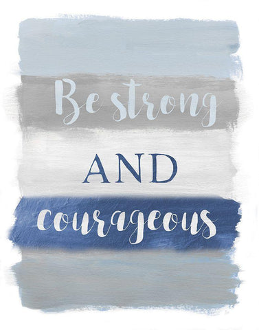 Be Strong White Modern Wood Framed Art Print with Double Matting by Nan