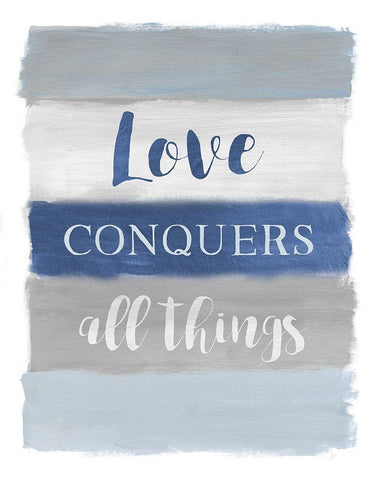 Love Conquers Black Ornate Wood Framed Art Print with Double Matting by Nan